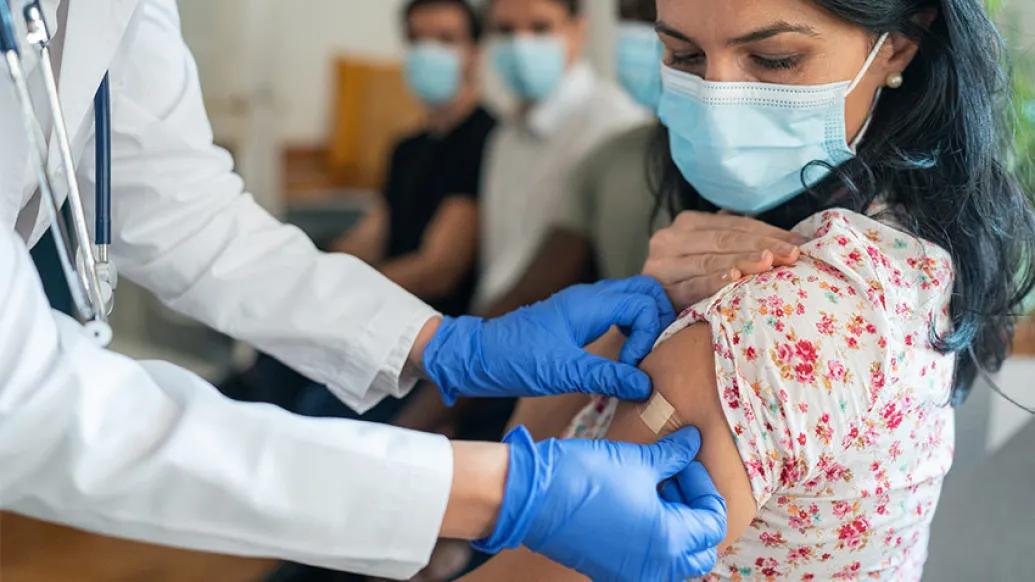 woman receiving shot