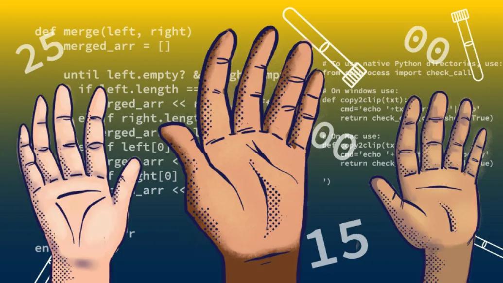 3 hands raising 