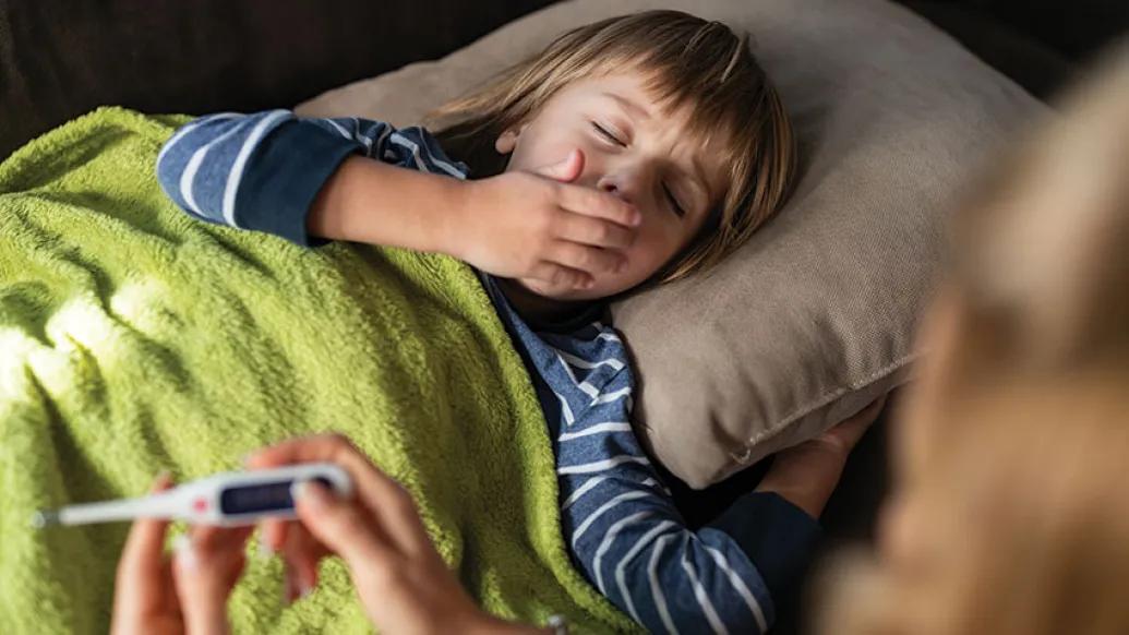 child cough sick parent with temp check