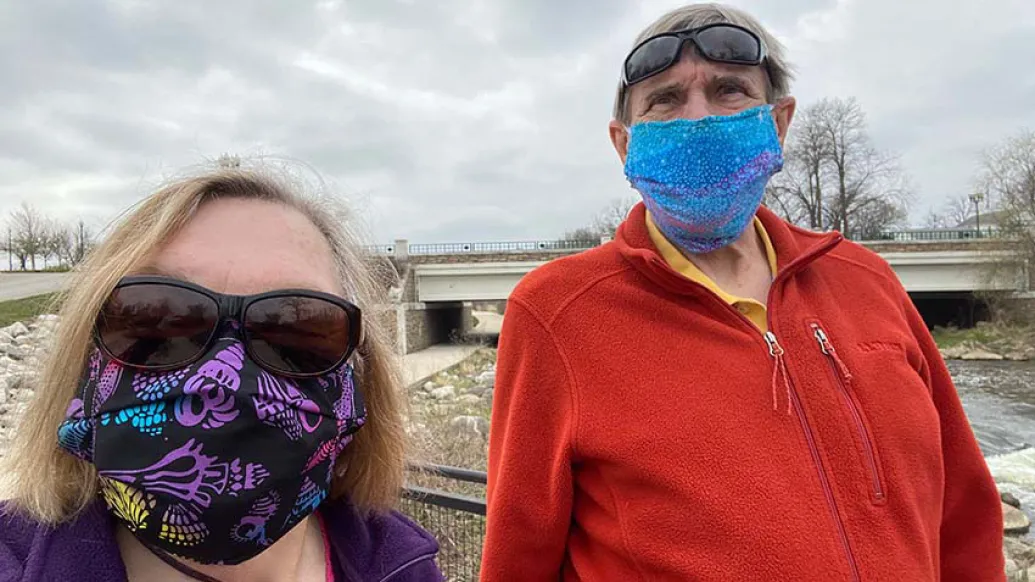 Couple with masks