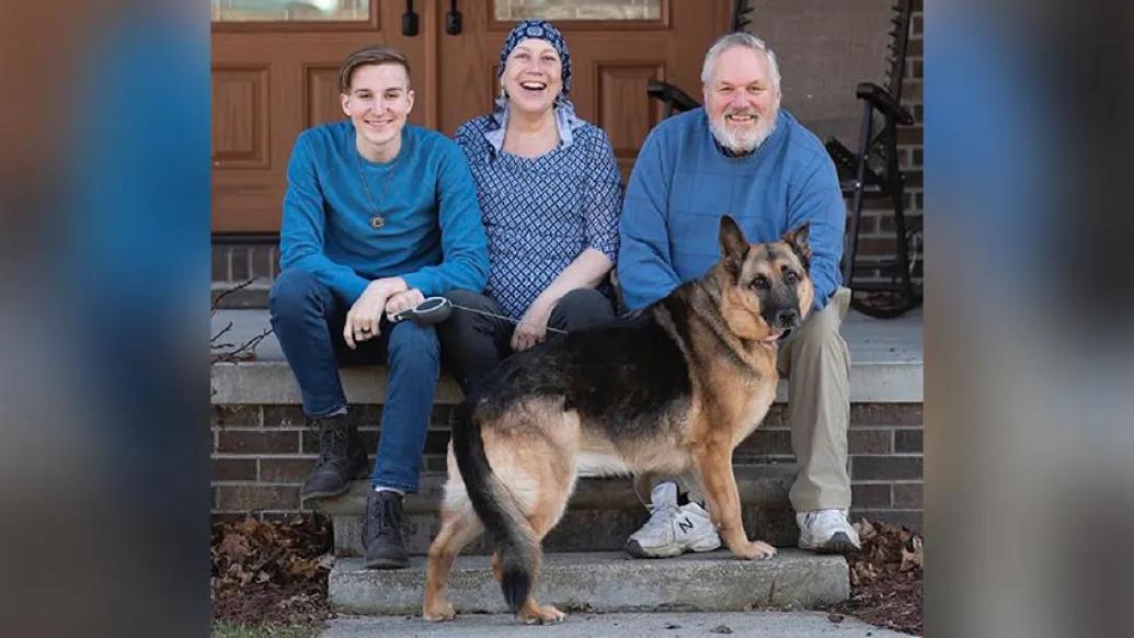 Family portrait with dog