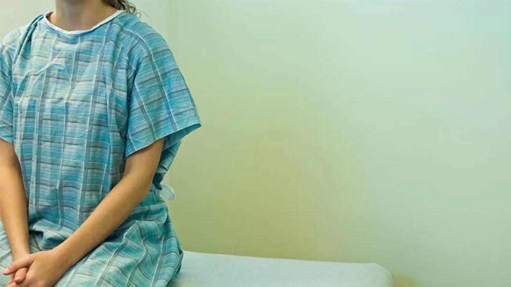 Female in gynocology room