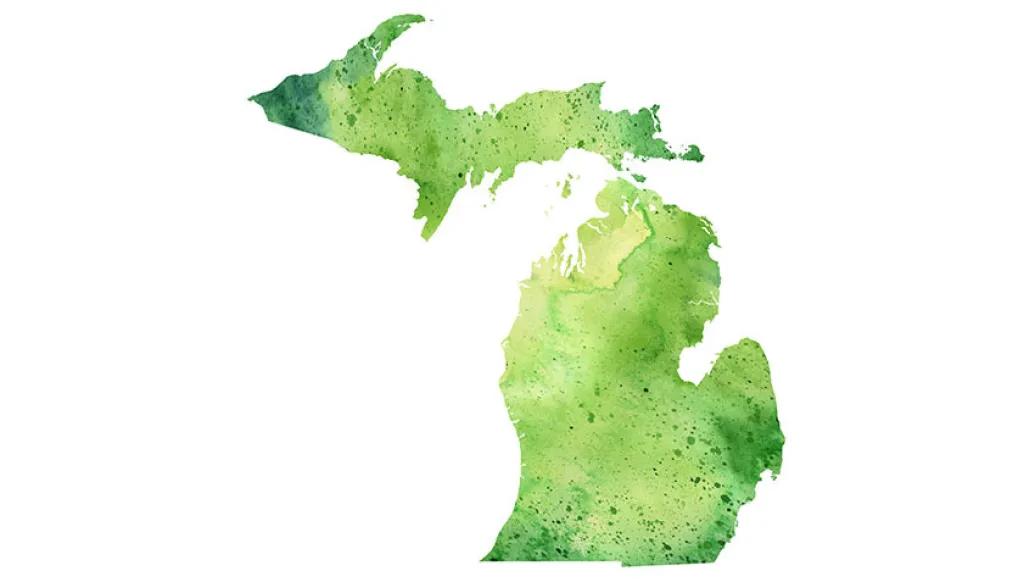 drawing of grass green state of michigan