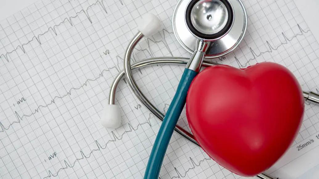 Heart with stethoscope