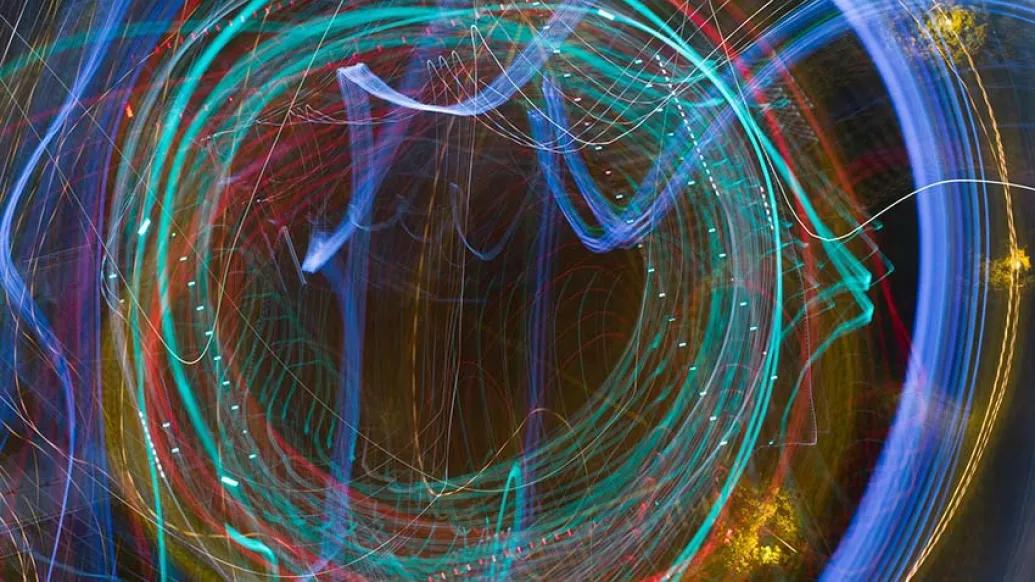 lights of different colors in a circular pattern