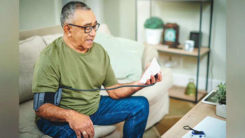 man couch blood pressure