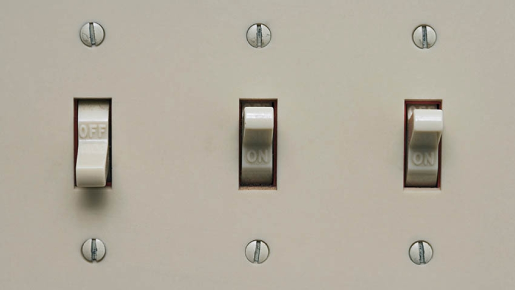 on off light ivory switches