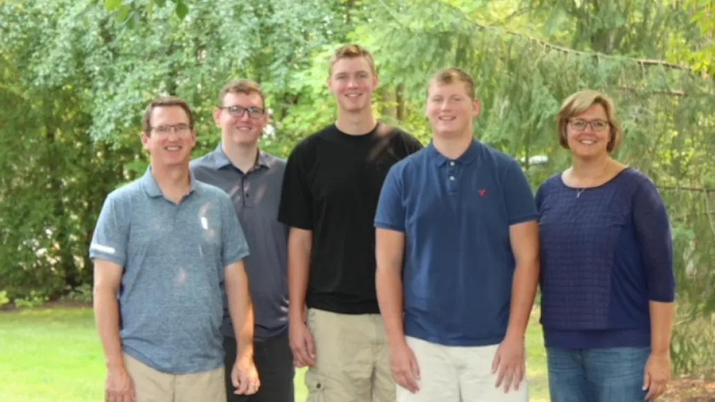 TV weatherman Dave Rexroth with his family in 2014