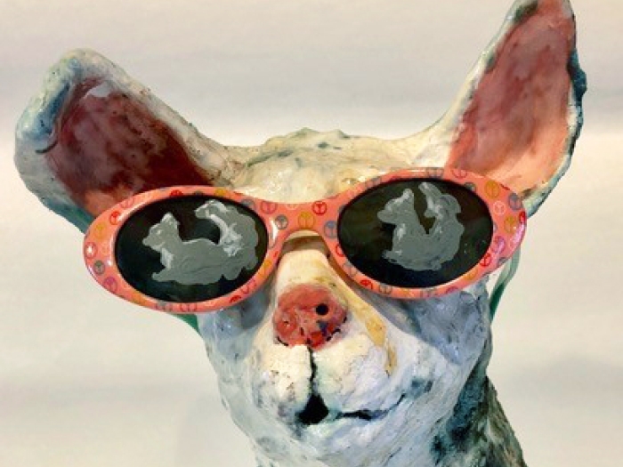 Dog sculpture by Marcia Polenberg
