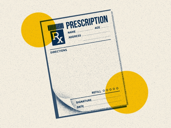 prescription pad yellow blue
