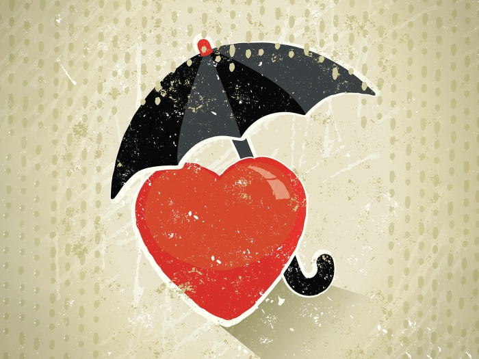 Heart Umbrella Symbols Rain Insurance