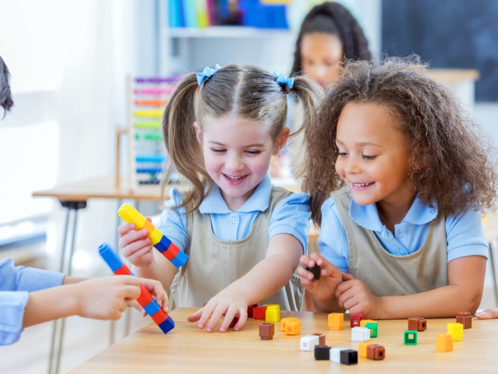 kids in classroom playing