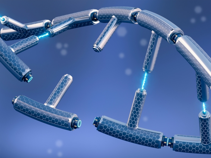 DNA helix technology robotic cybernetic image