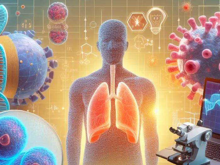 colorful illustration with human figure and highlighted lungs