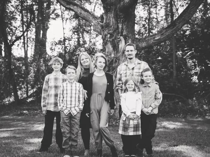 family photo black and white