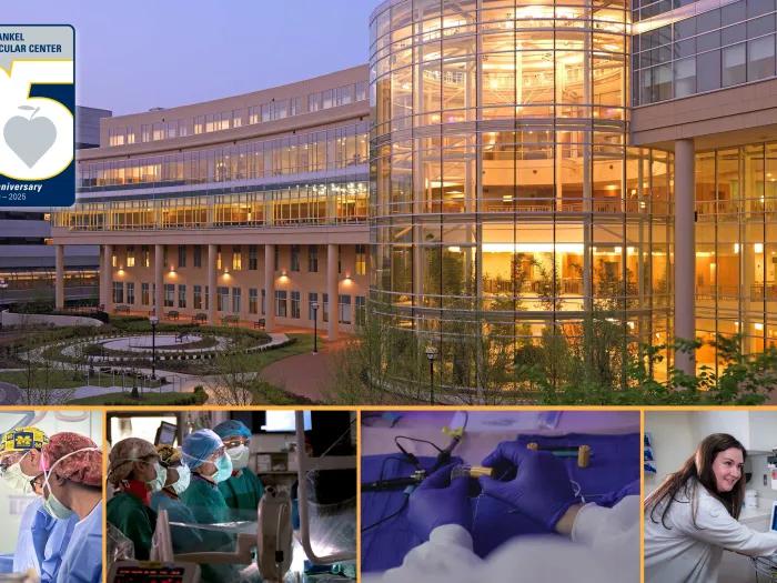 A graphic celebrating 25 years of the Frankel Cardiovascular Center