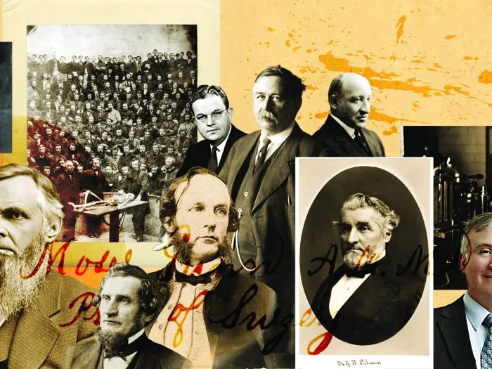 Collage of previous deans of the Medical School.