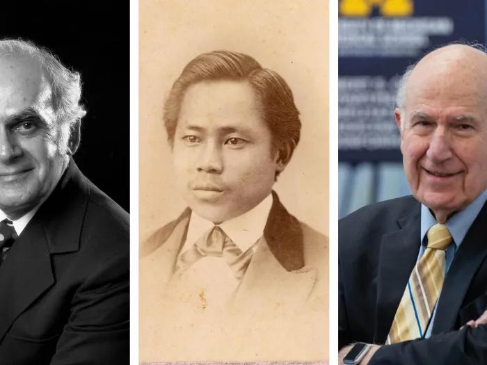 Left to right: Jack Lapides, Myatt Kyau, and Gil Omenn