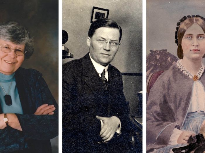 Collage of Jo Ann Horsley, Albion Walter Hewlett, and Sarah Gertrude Banks