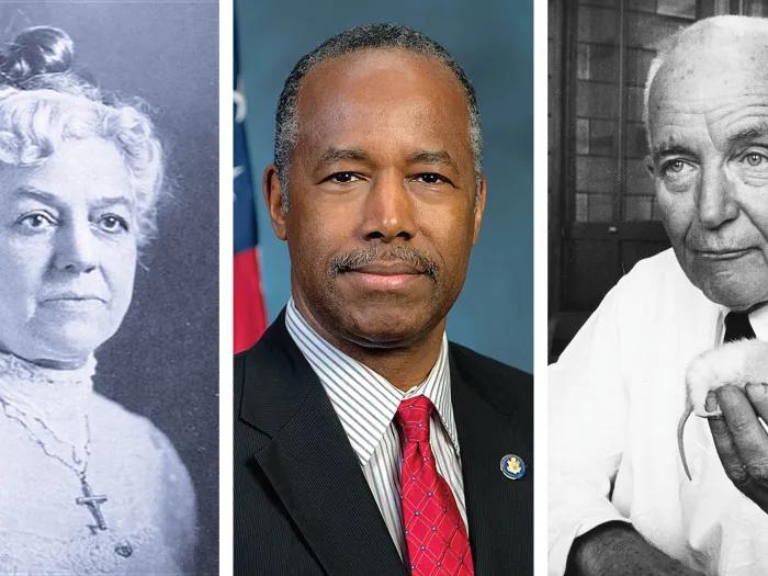 Left to right: Emma Bower, Ben Carson, Charles Huggins