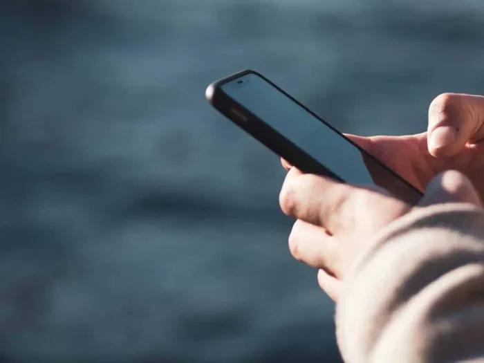 cell phone upclose in hands