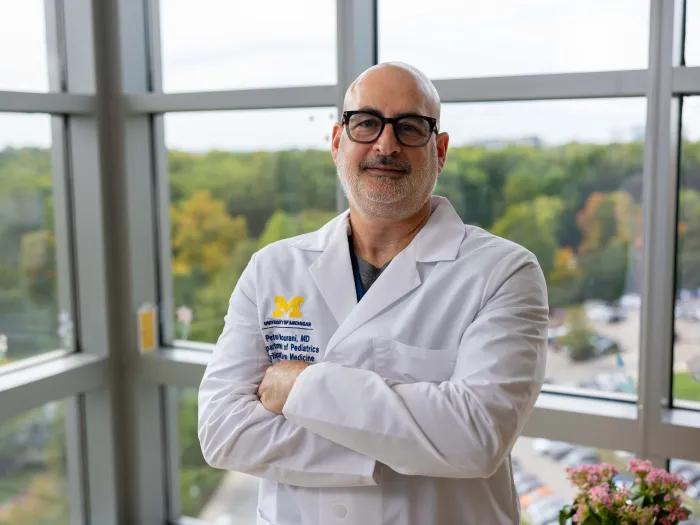 Portrait of Peter Mourani, M.D., Professor and Associate Chair of Research for the Department of Pediatrics and Division Director of Pediatric Critical Care Medicine at Michigan Medicine and U-M Health C.S. Mott Children's Hospital. 