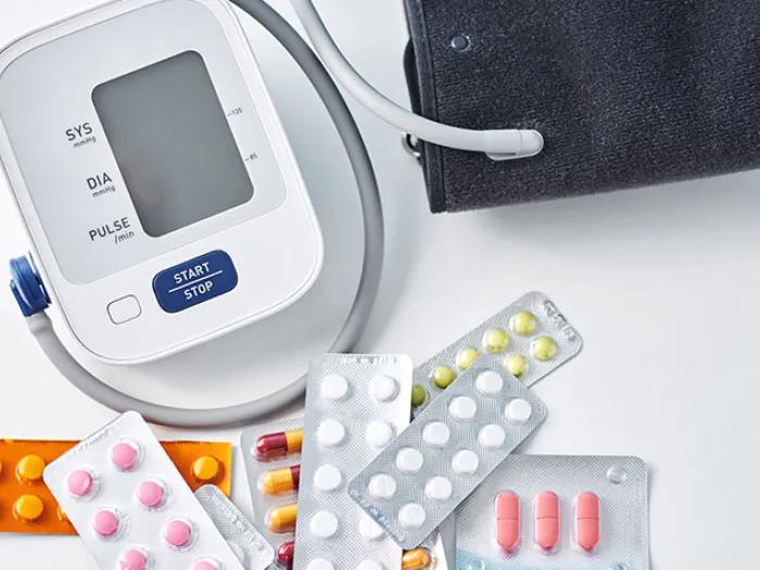 blood pressure machine and pills