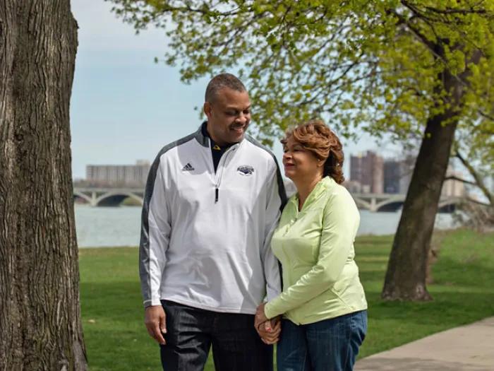 Couple walk 