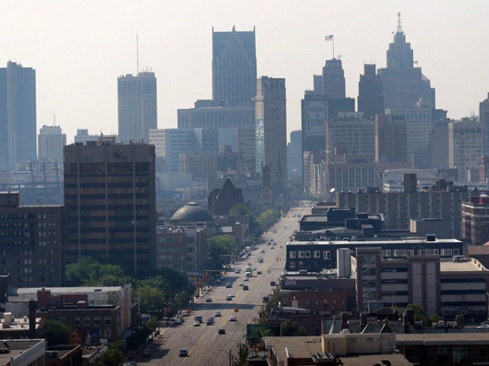 Detroit city skyline