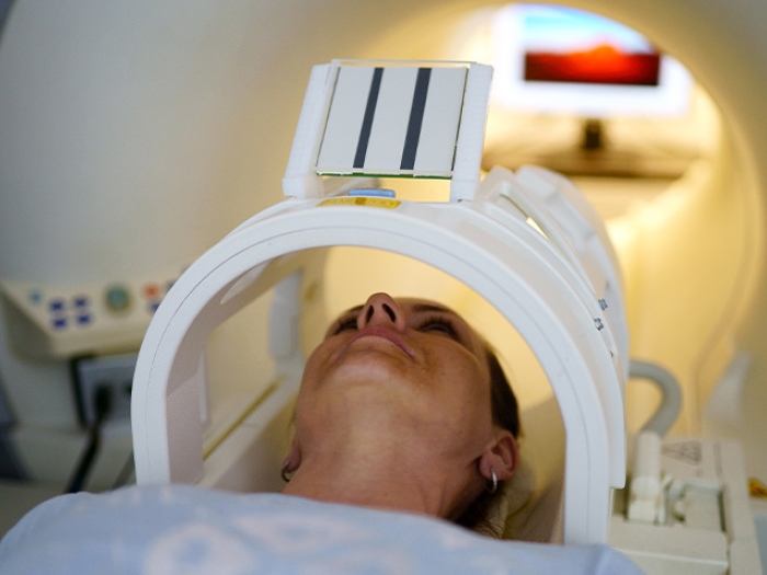 MRI tube woman scan machine