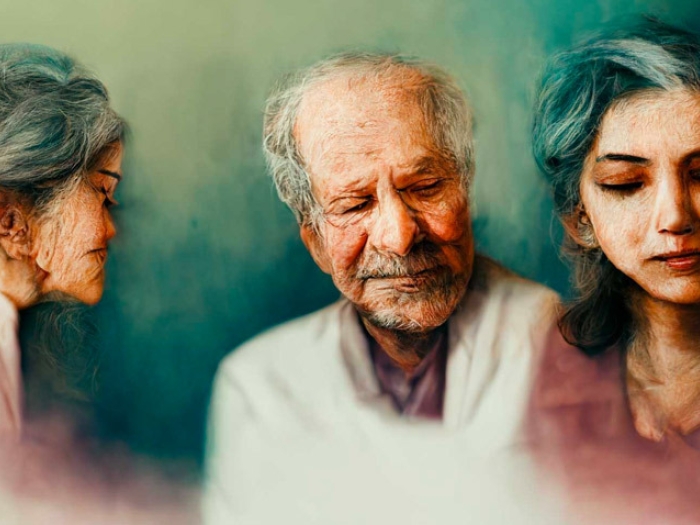 painting of elderly sad patients