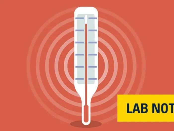 red thermometer background in white