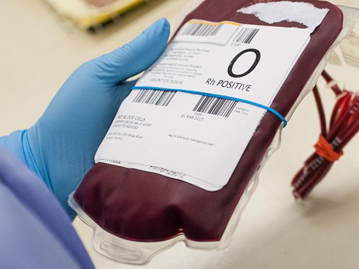 A unit of donated blood during the blood donation shortage