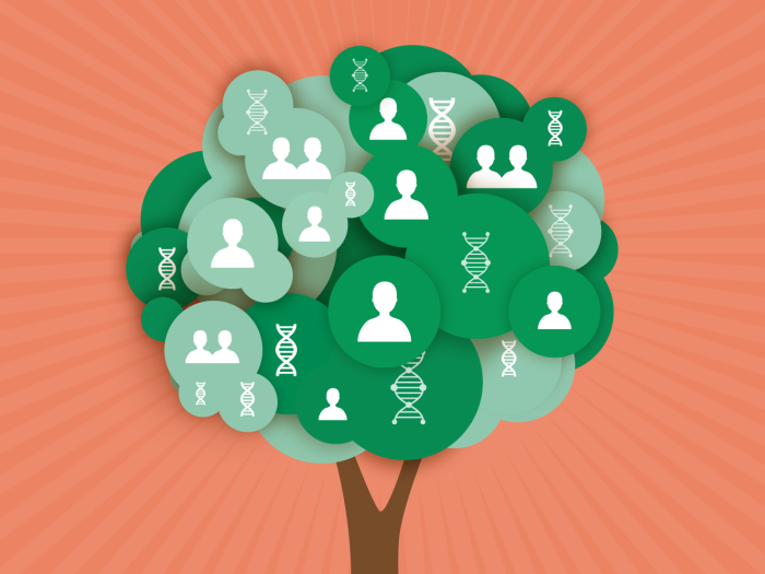 Illustration depicting how cancer genetic testing can impact your family tree