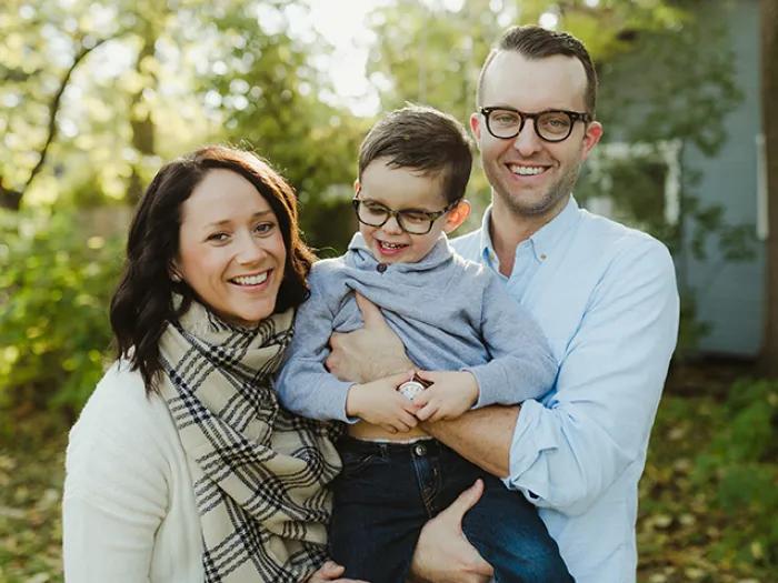 Jonas, suffering from Peters anomaly, and his parents
