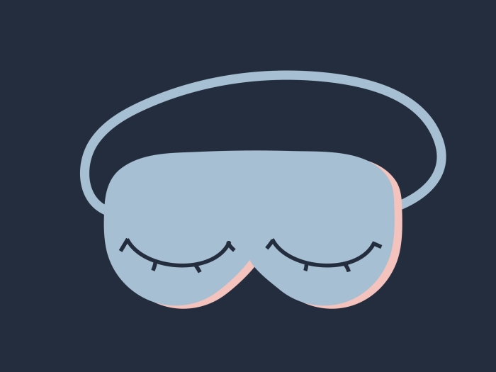 Sleep mask signifying the importance of sleep for achieving goals