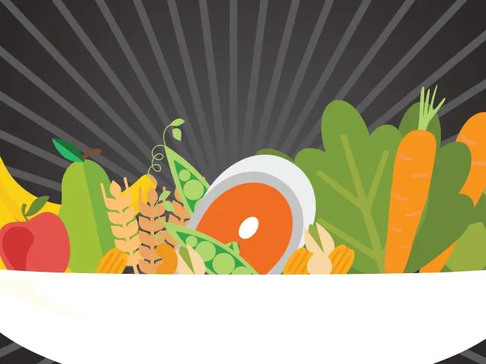 Bowl of fruits, vegetables, &amp;amp; grains that reduce cancer-related fatigue