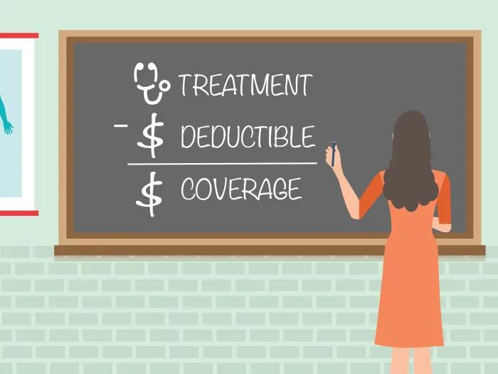 Teacher explaining medical insurance coverage to students