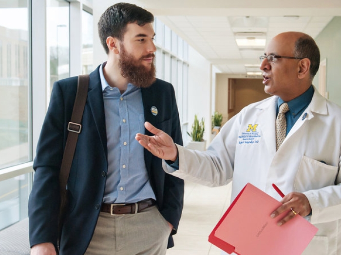 A medical student discussing his scholarly concentration