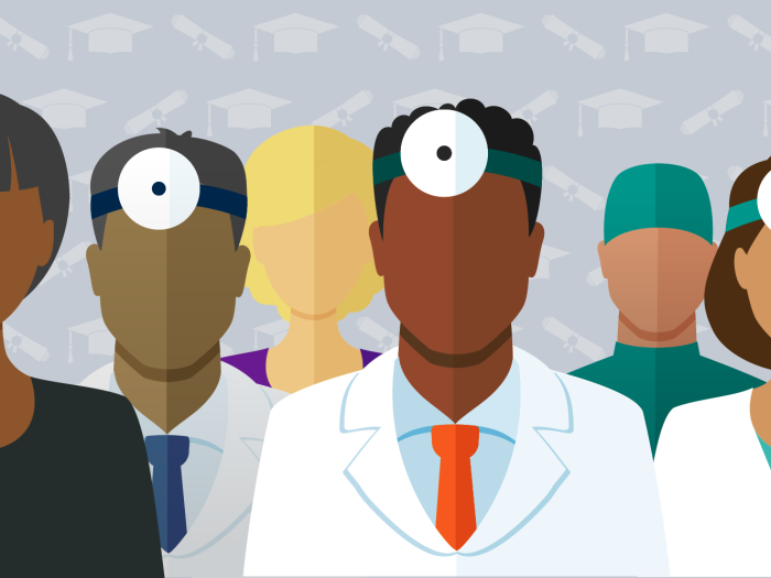 Illustration of physicians representing diversity in medicine