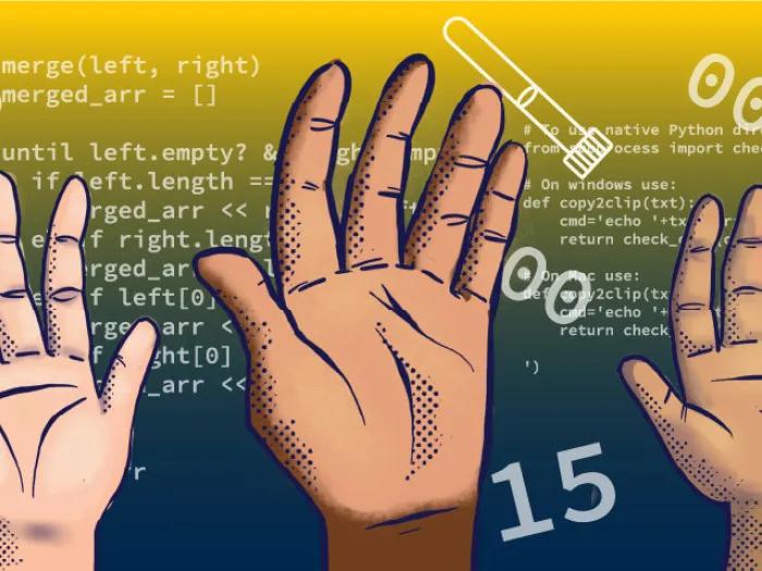 3 hands raising 