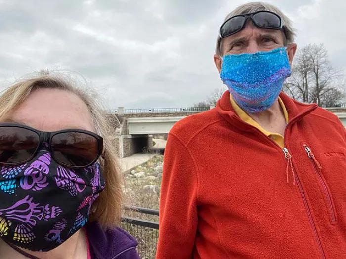 Couple with masks