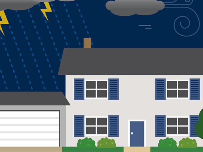 House in a storm