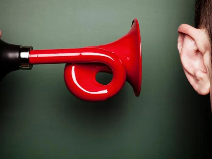 Horn near ear