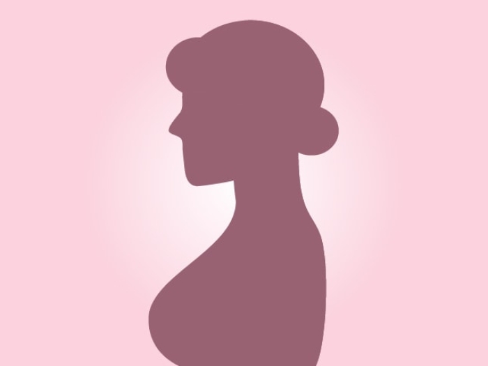 Pink female silhouette
