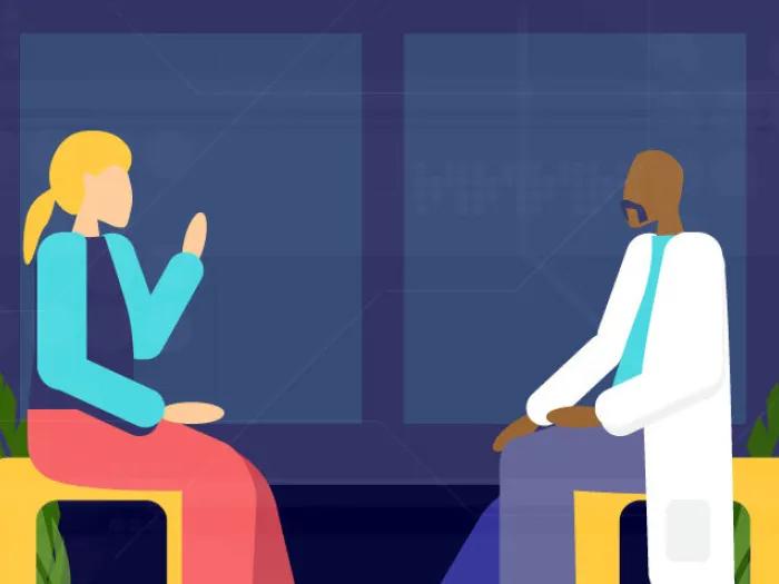 Patient doctor talking