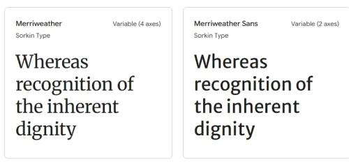 Merriweather font examples