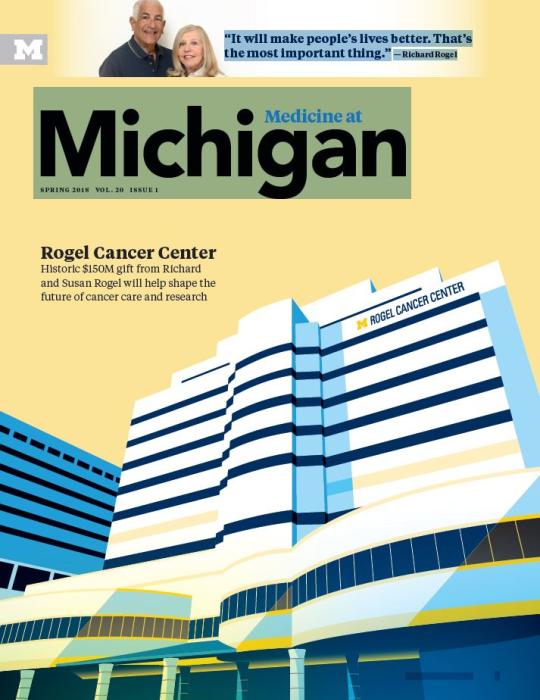 Medicine at Michigan magazine cover for Spring 2018