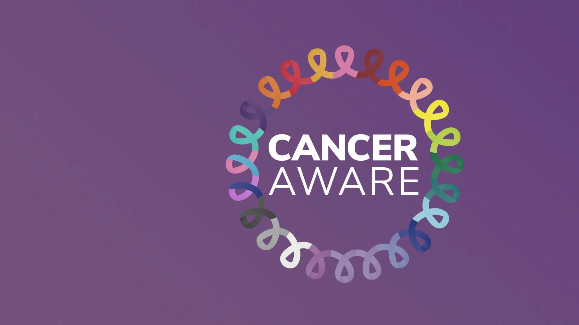 Cancer Wise surrounded by multicolor ribbons