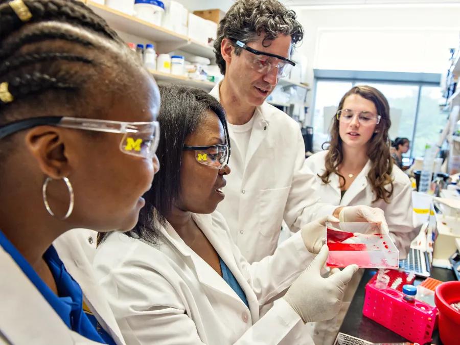 Group of students or researchers in lab